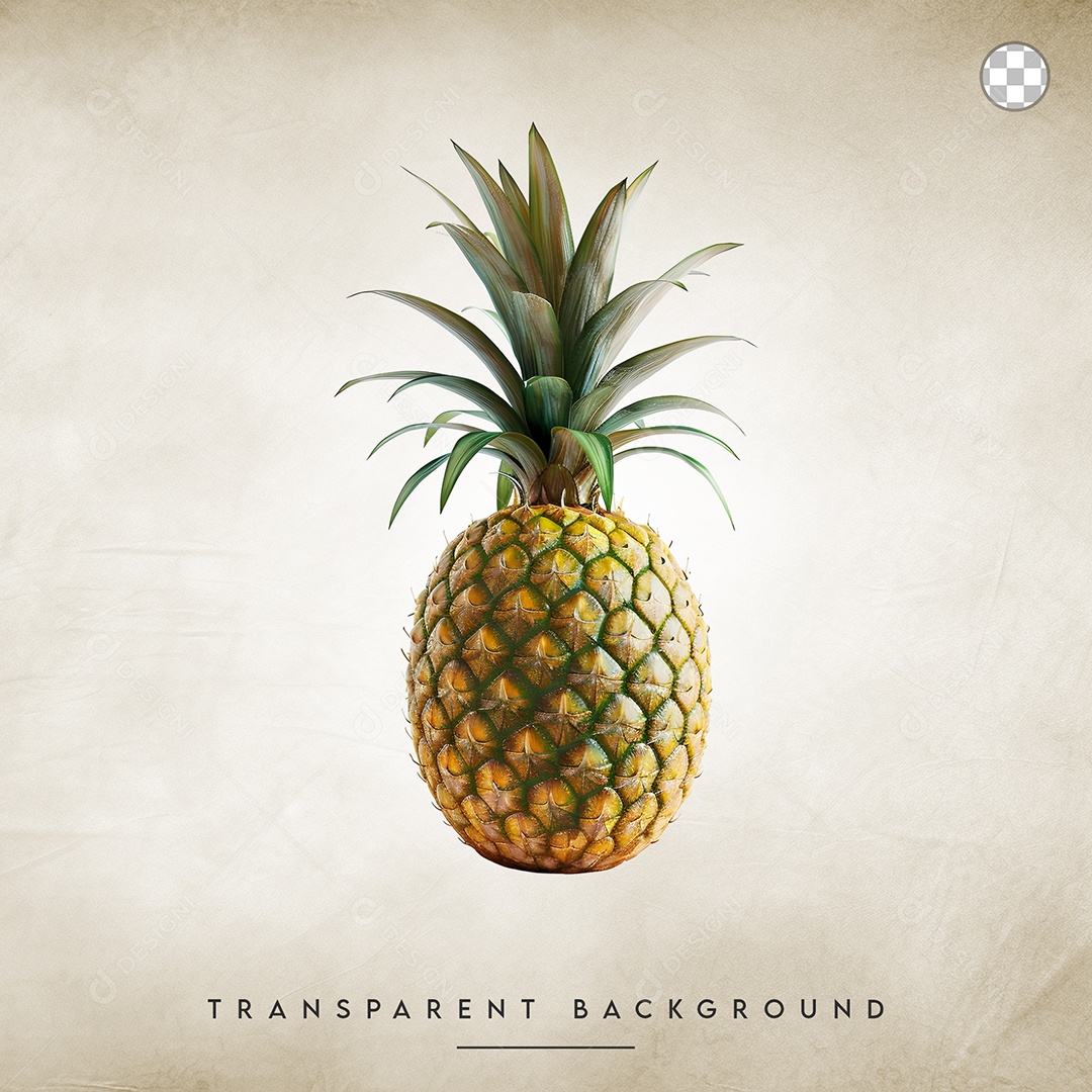 Elemento 3D Abacaxi para Composição PSD
