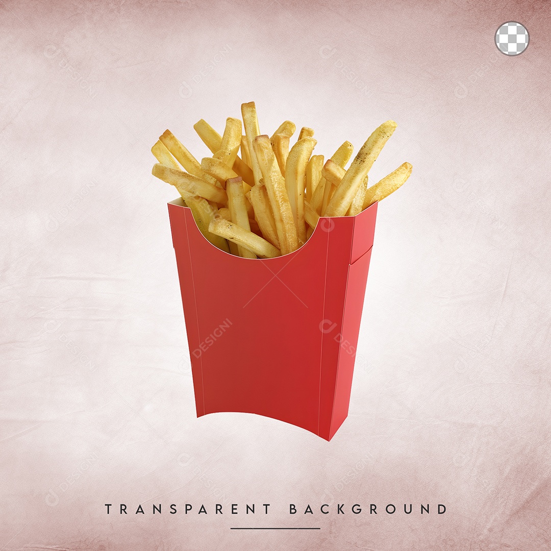 Elemento 3D Batata Frita no Potepara Composilçao PSD