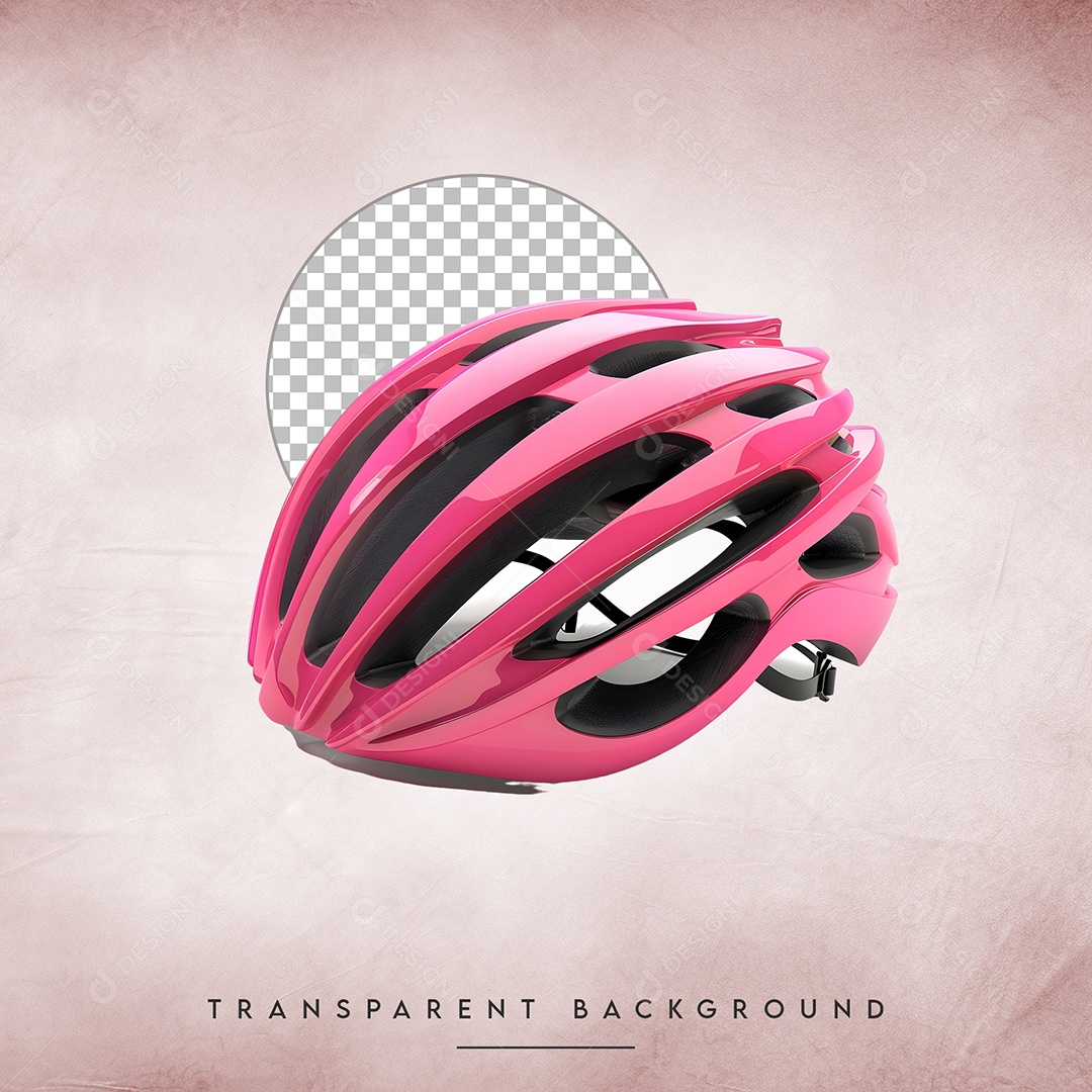 Elemento 3D Capacete de Ciclista Rosa para Composição PSD