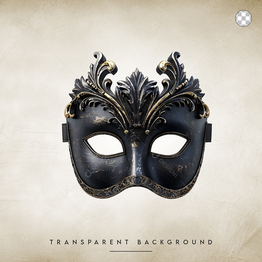 Elemento 3D Máscara para Composição PSD