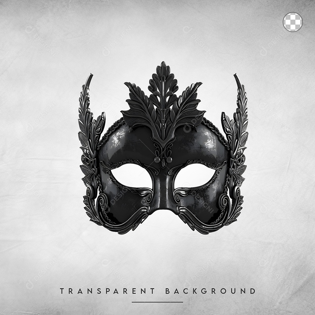 Elemento 3D Máscara para Preta Composição PSD