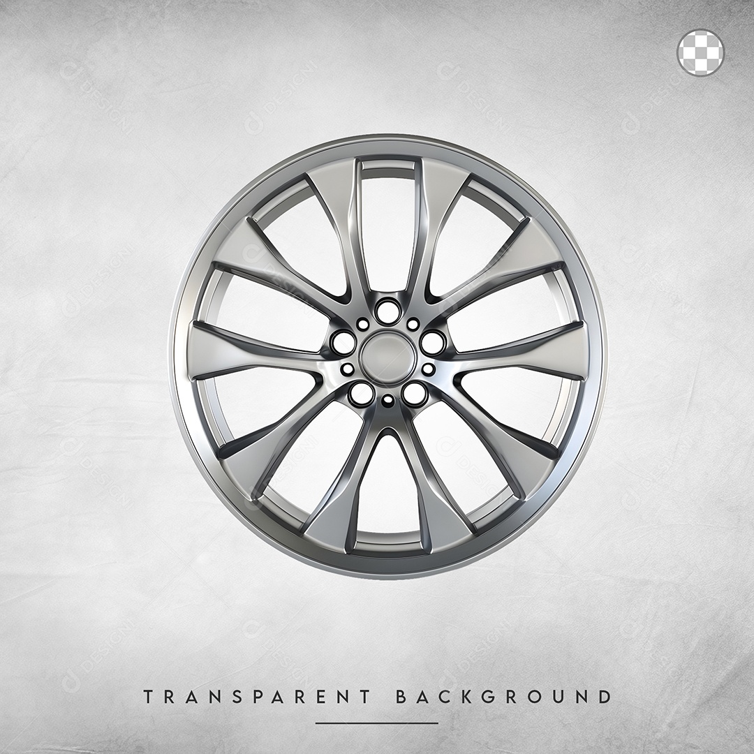 Elemento 3D Roda de Carro para Composição PSD
