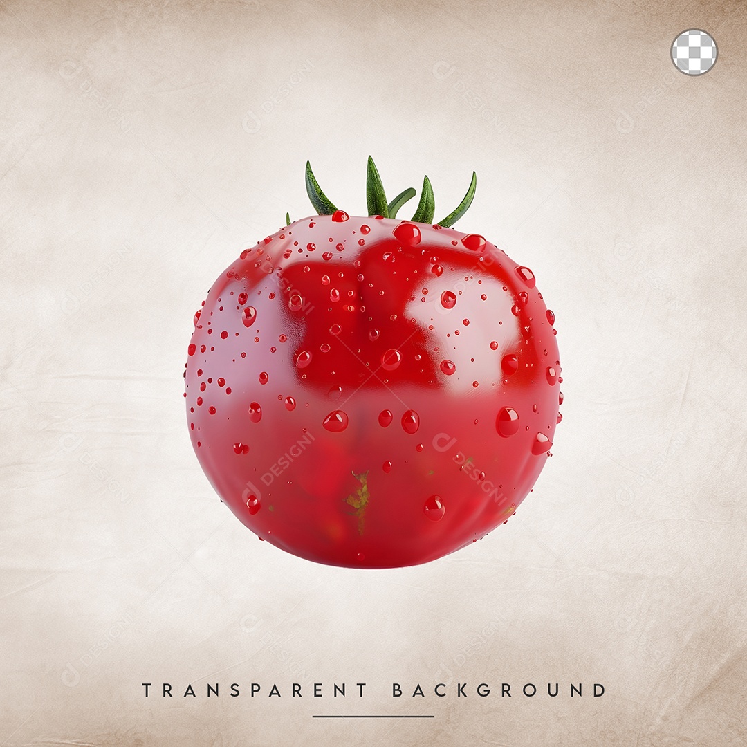 Elemento 3D Tomate para Composição PSD