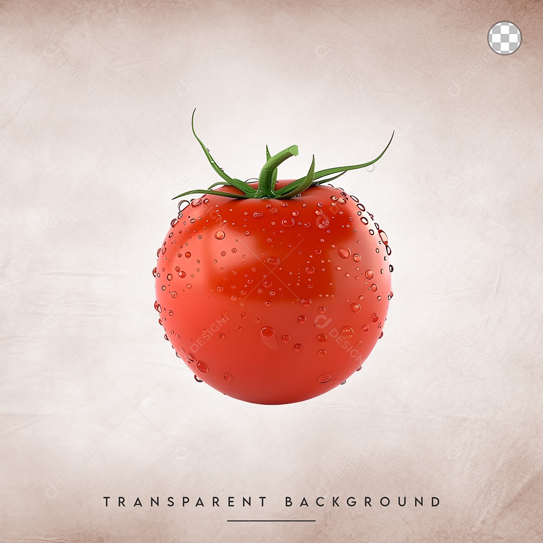 Elemento 3D Tomate para Composição PSD