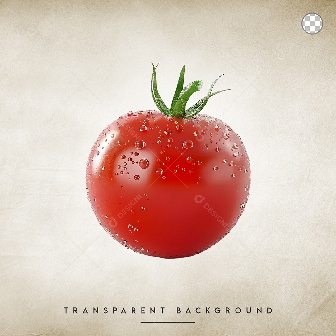 Elemento 3D Tomate para Composição PSD