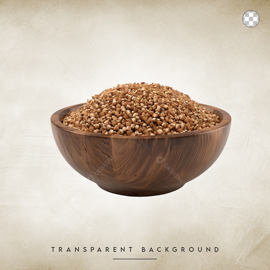 Elemento 3D Trigo em uma Tigela para Composição PSD