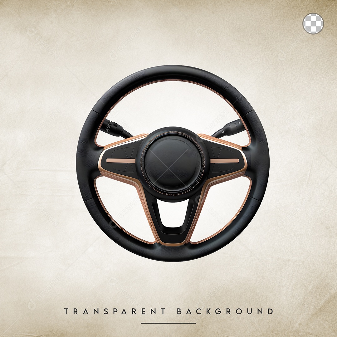 Elemento 3D Volante de Carro de Luxo para Composição PSD