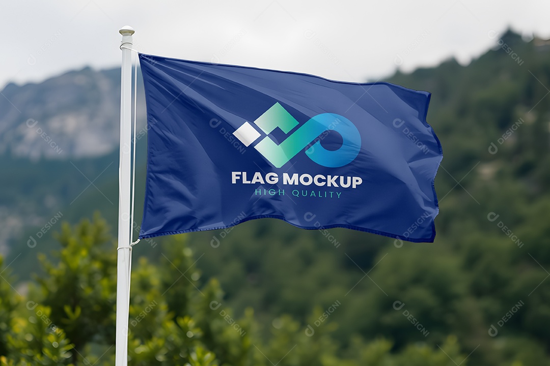 Bandeira Mockup PSD Editável