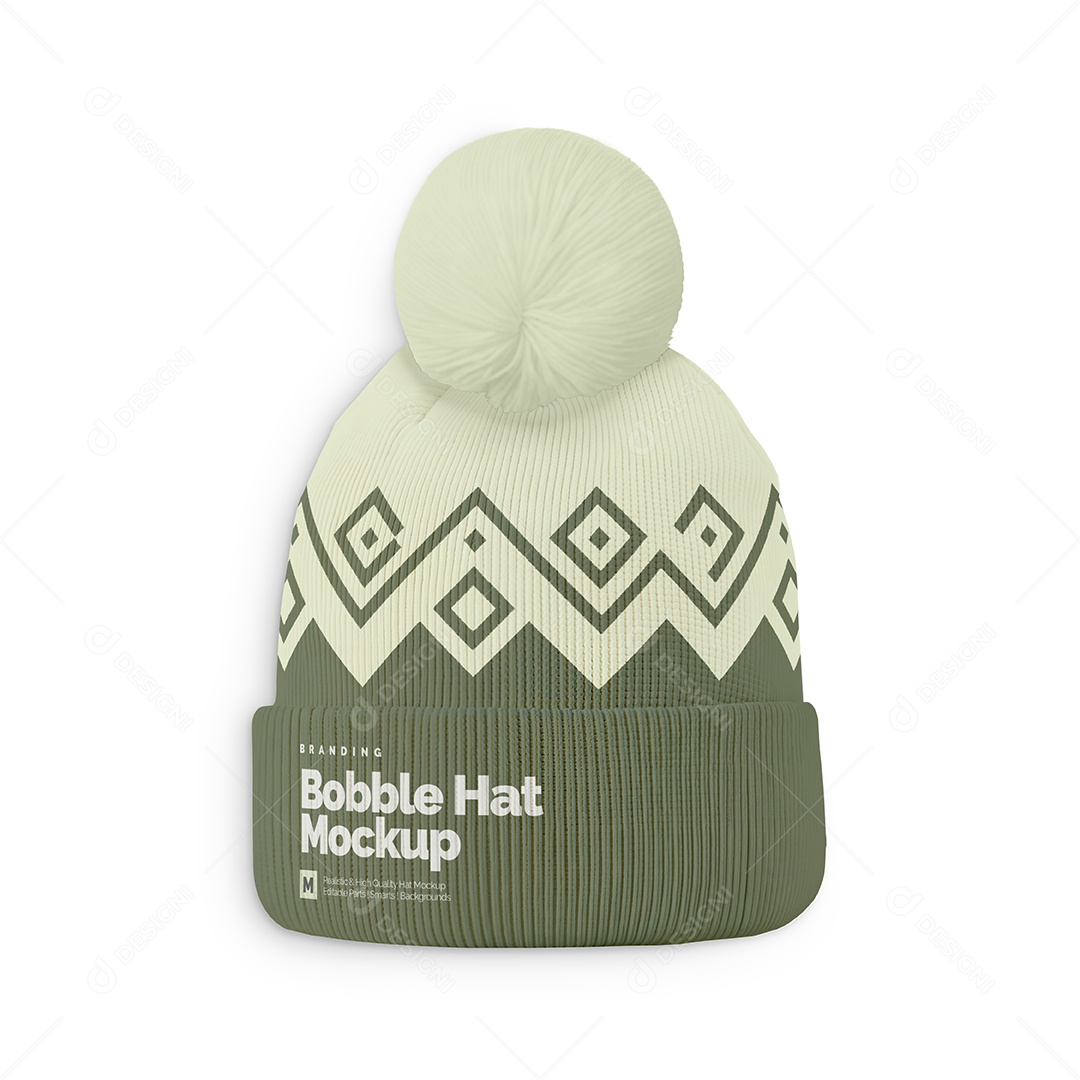 Gorro de Pompom PSD Editável Mockup