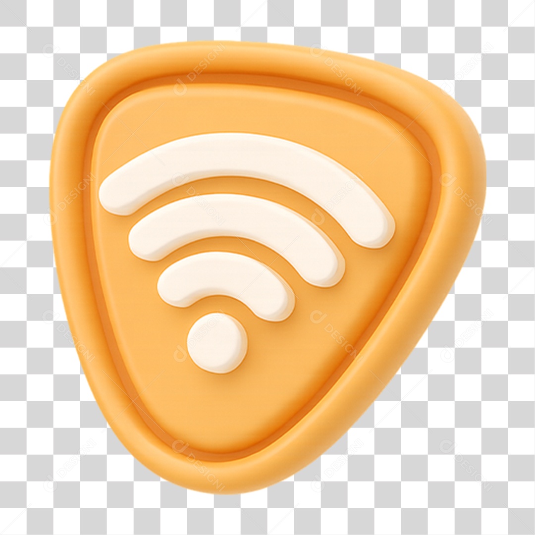 Ícone Laranja de Sinal Wi-Fi PNG Transparente