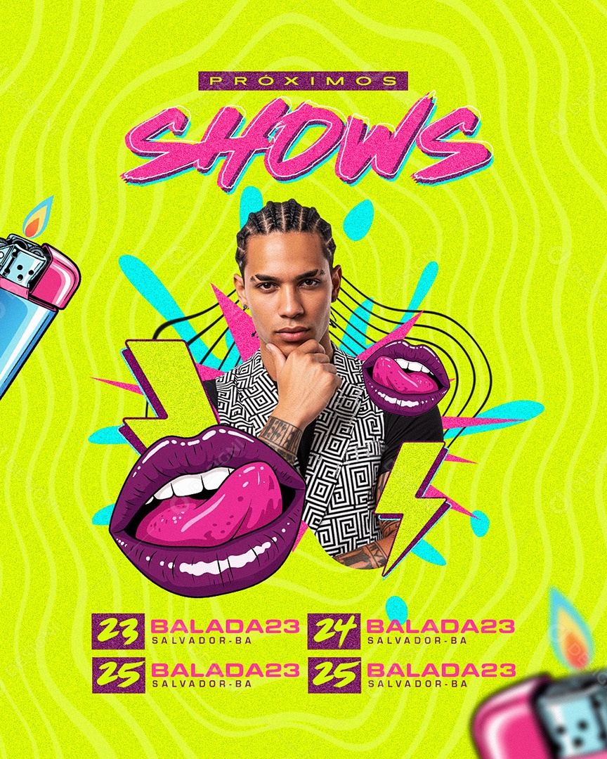 Flyer Agenda Proximos Shows Social Media PSD Editável