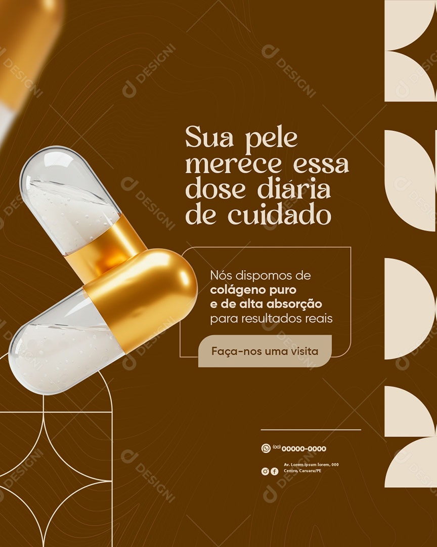 Clínicas de Estética Sua Pele Merece Essa Dose Diária de Cuidado Social Media PSD Editável