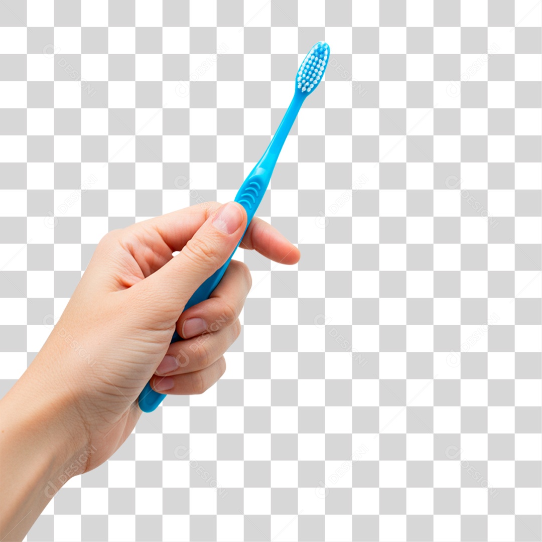 Mão Segurando Escova de Dente PNG Transparente