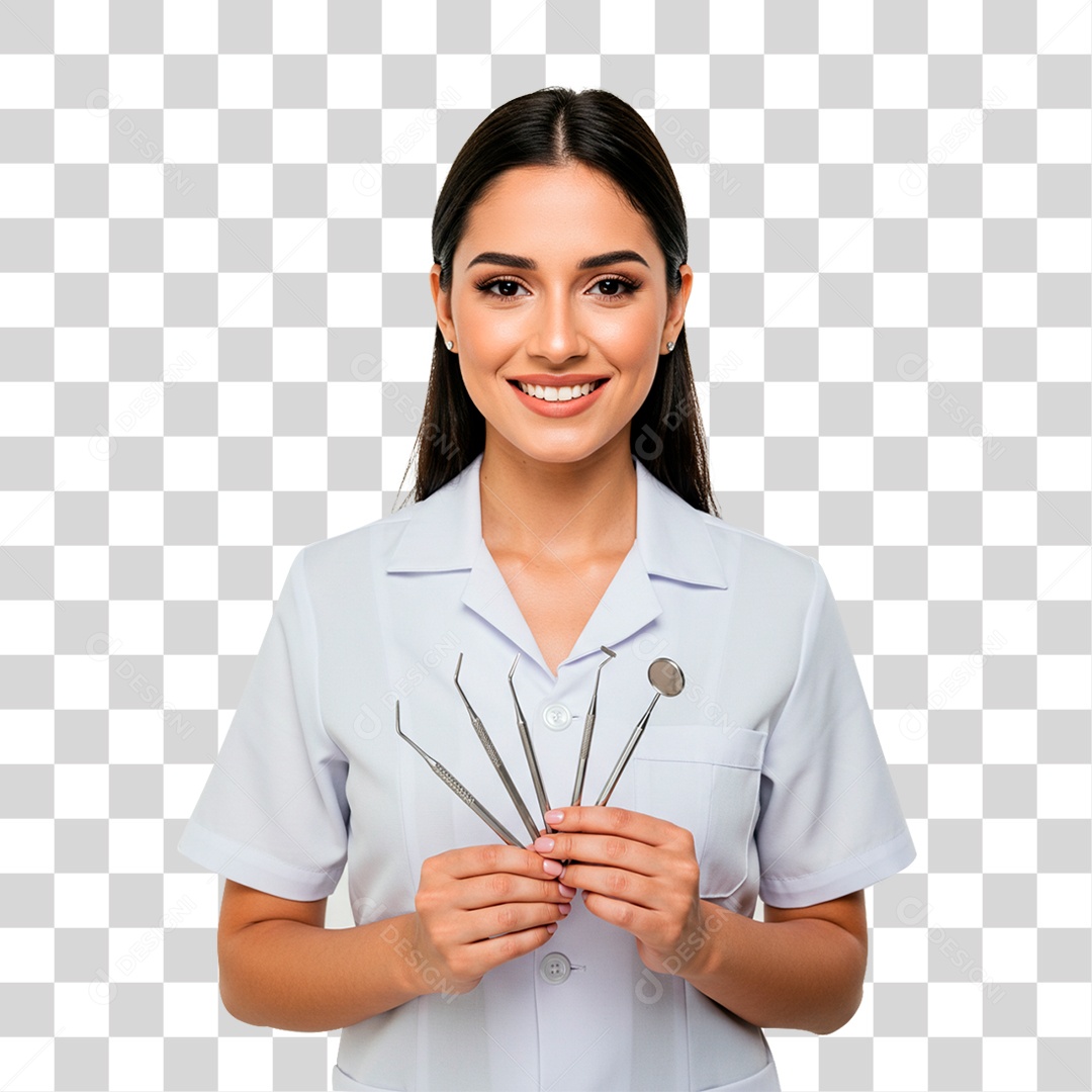 Dentista Segurando Equipamento de Trabalho PNG Transparente