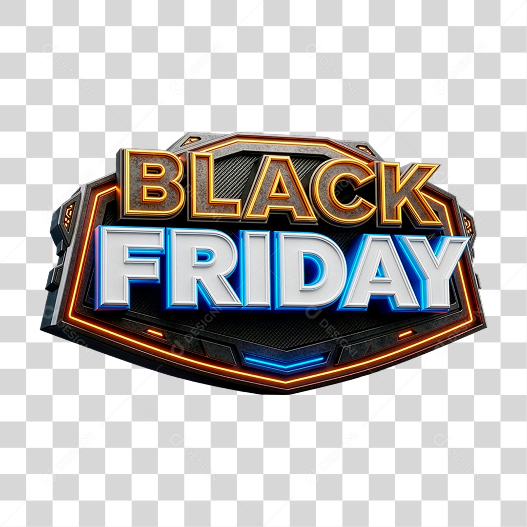 Selo 3D Black Friday PNG Transparente