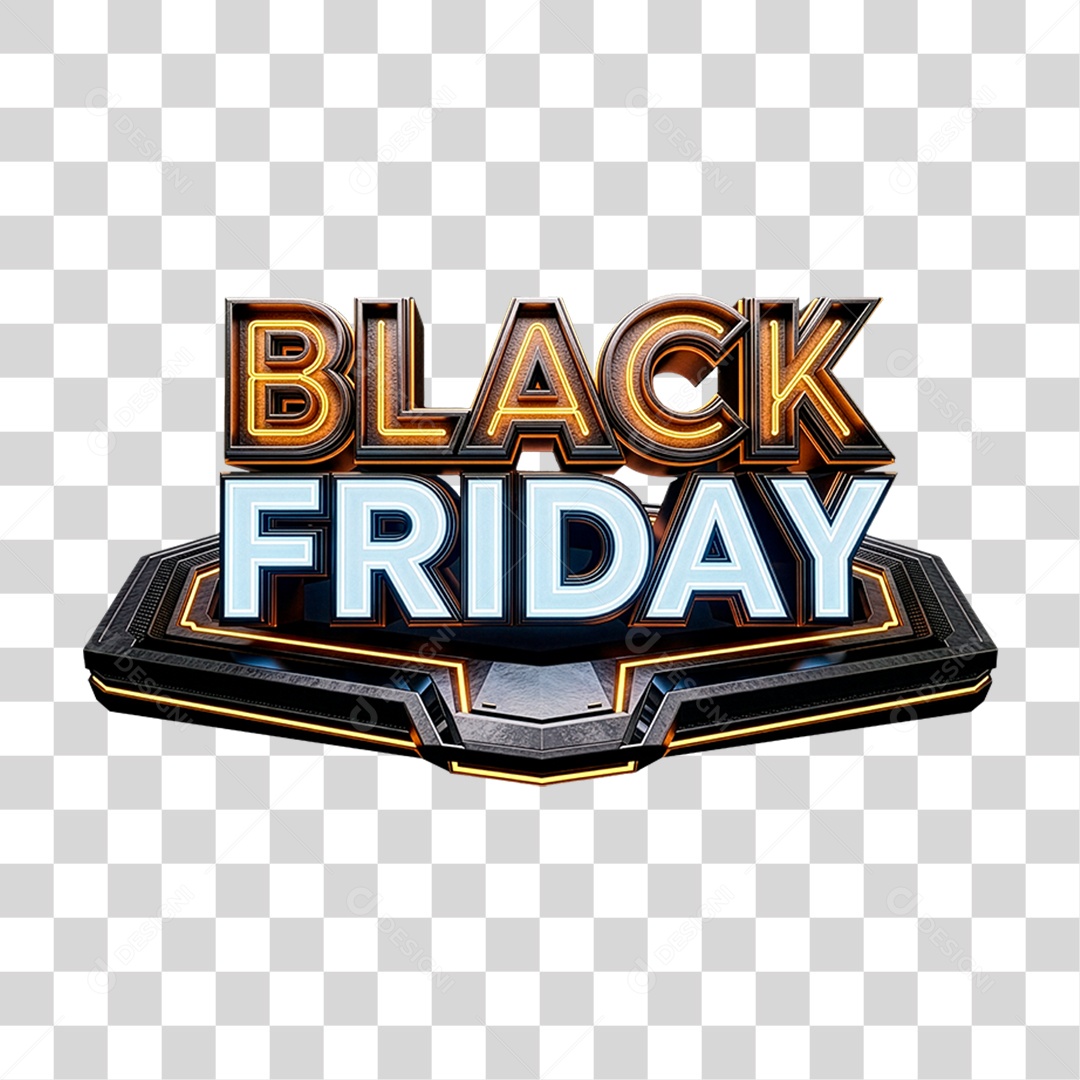 Selo 3D Black Friday PNG Transparente