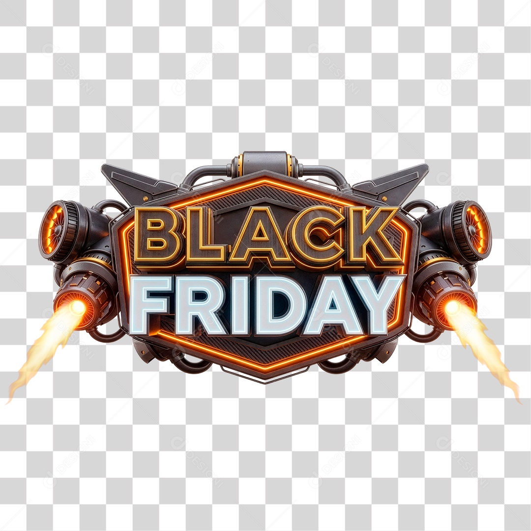 Selo 3D Black Friday PNG Transparente
