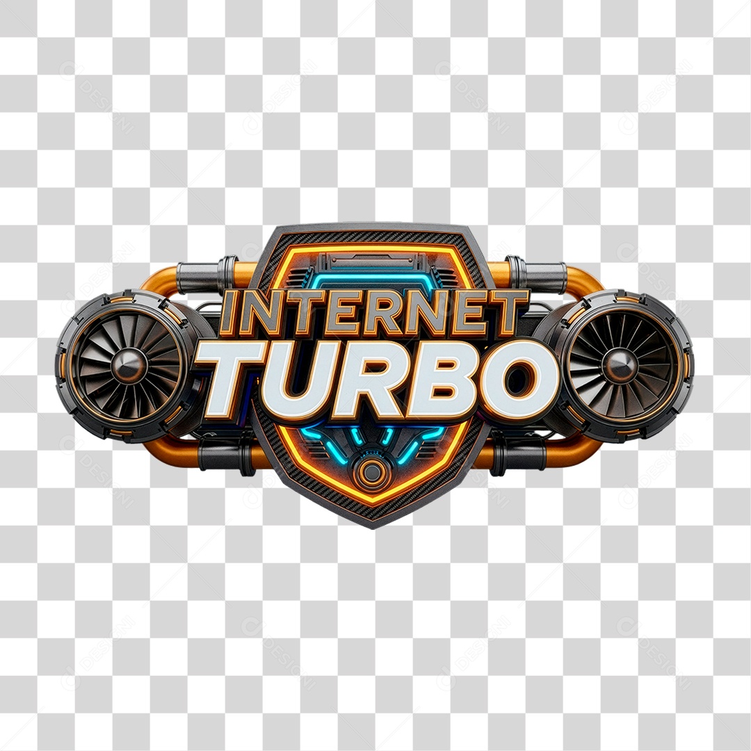 Selo 3D Internet Turbo PNG Transparente