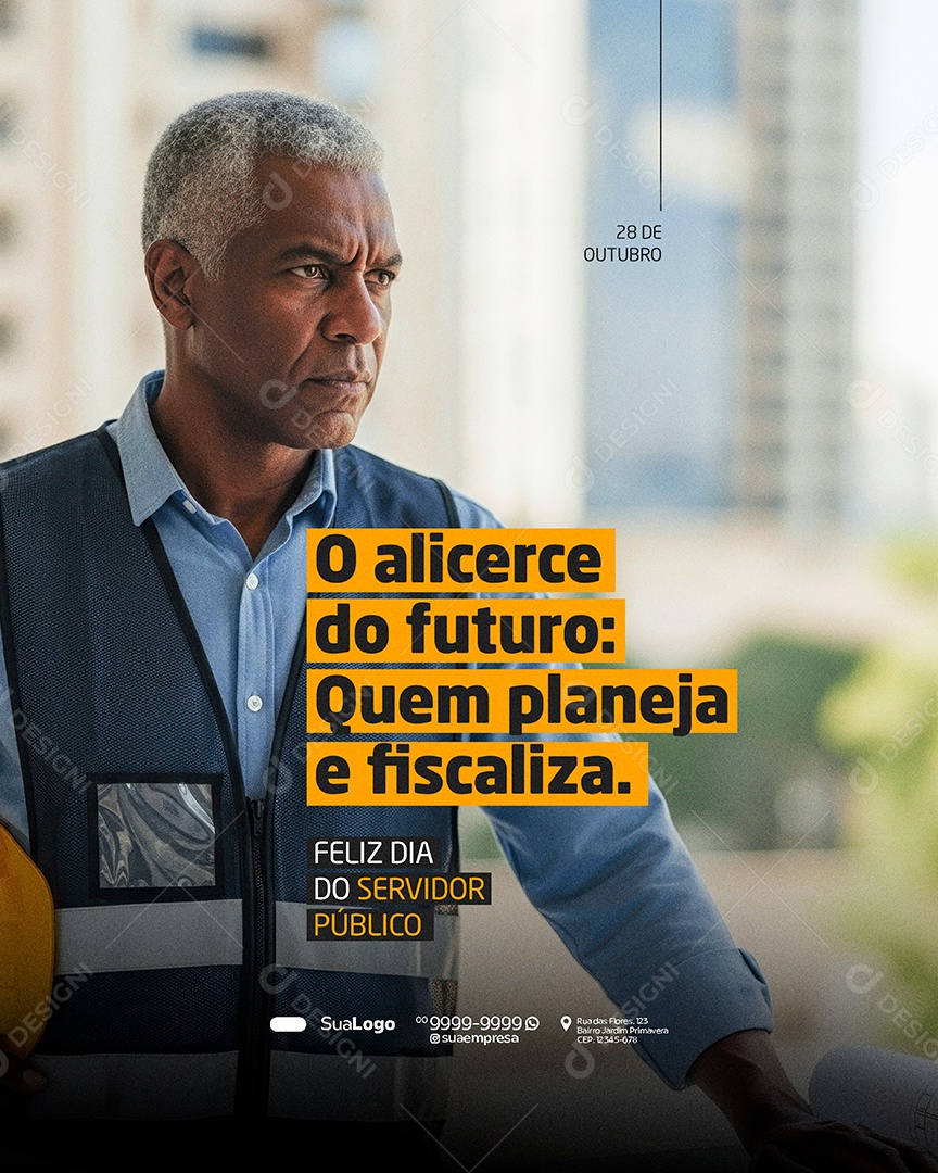 Dia do Servidor Público 28 de Outubro Social Media PSD Editável