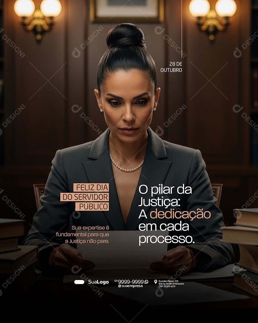 Dia do Servidor Público 28 de Outubro Social Media PSD Editável