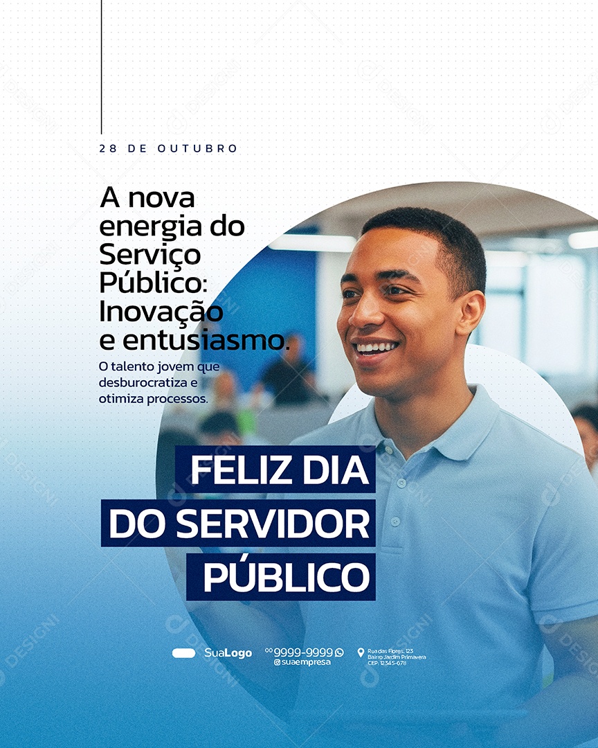 Dia do Servidor Público 28 de Outubro Social Media PSD Editável