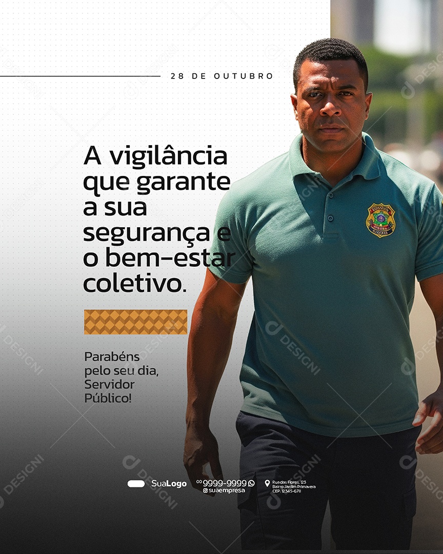Dia do Servidor Público 28 de Outubro Social Media PSD Editável