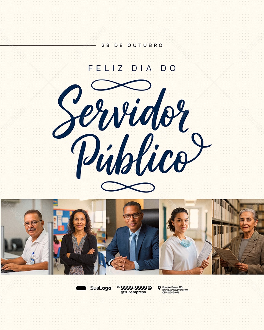 Dia do Servidor Público 28 de Outubro Social Media PSD Editável