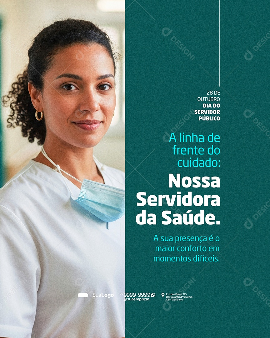 Dia do Servidor Público 28 de Outubro Social Media PSD Editável