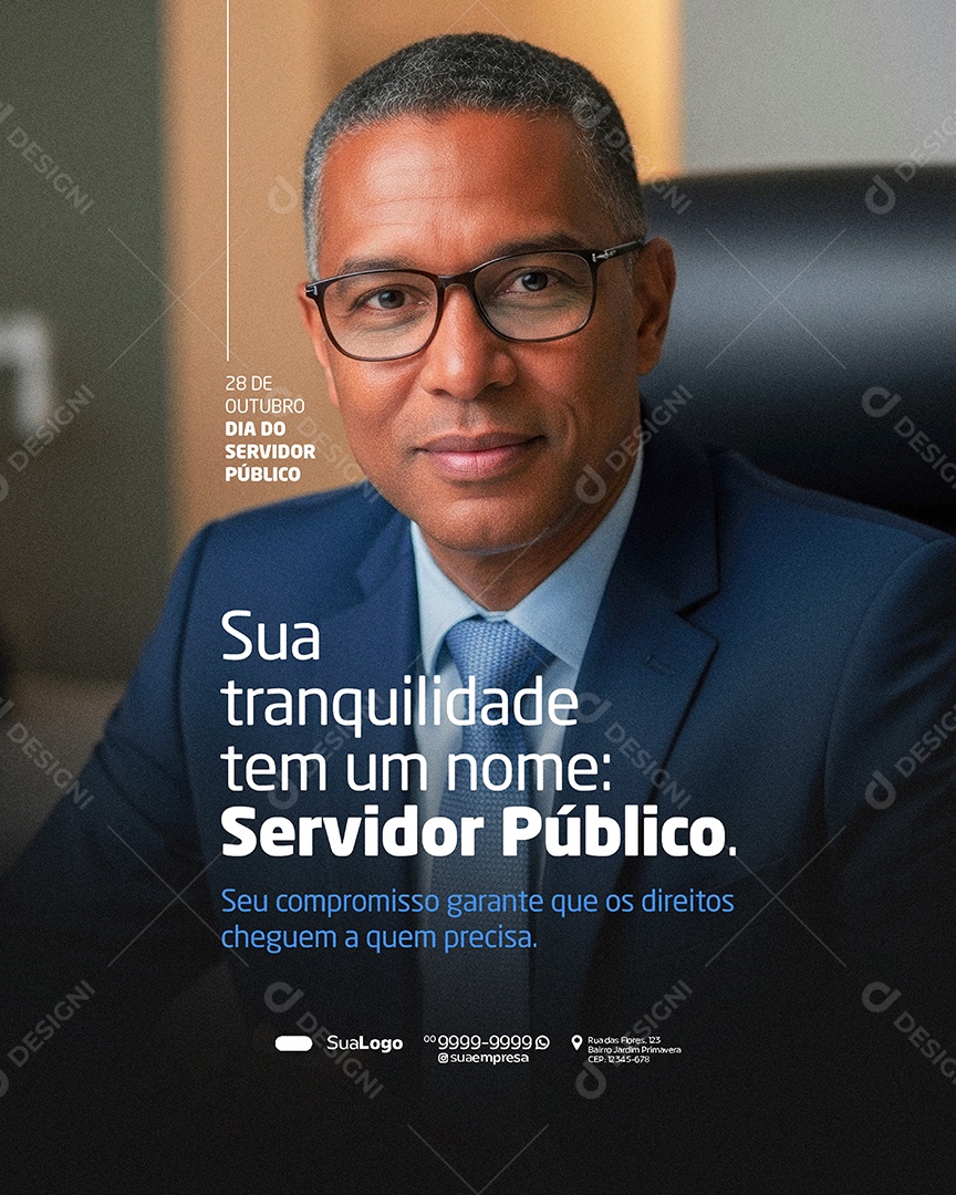 Dia do Servidor Público 28 de Outubro Social Media PSD Editável