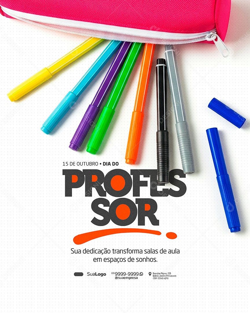 Dia Do Professor 15 de Outubro Social Media PSD Editável
