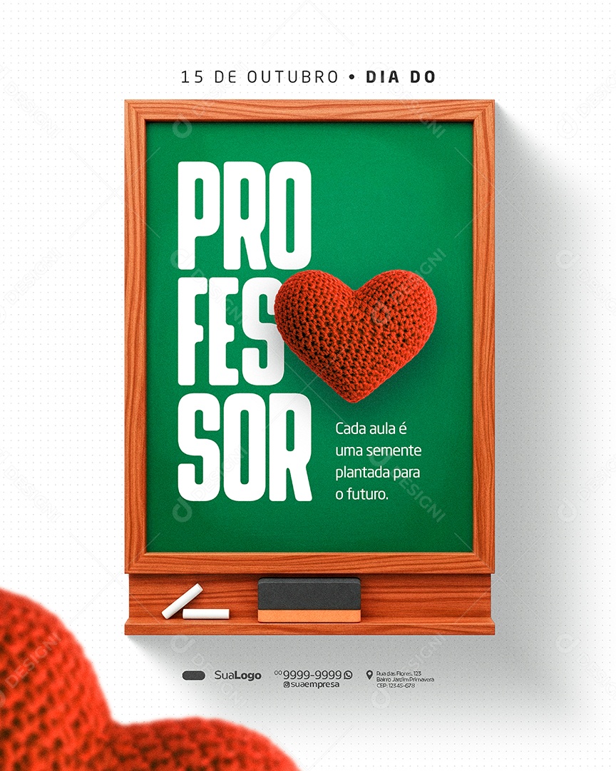 Dia Do Professor 15 de Outubro Social Media PSD Editável