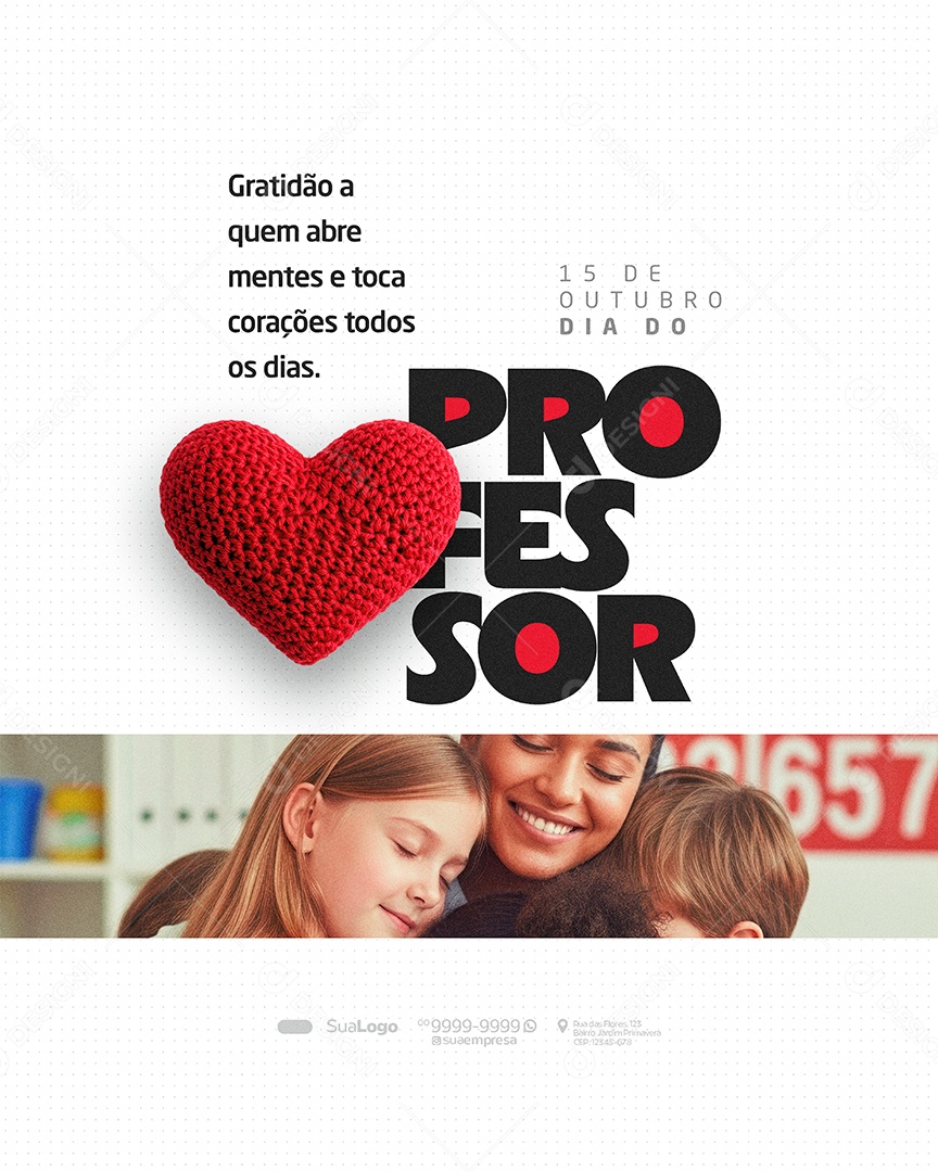 Dia Do Professor 15 de Outubro Social Media PSD Editável
