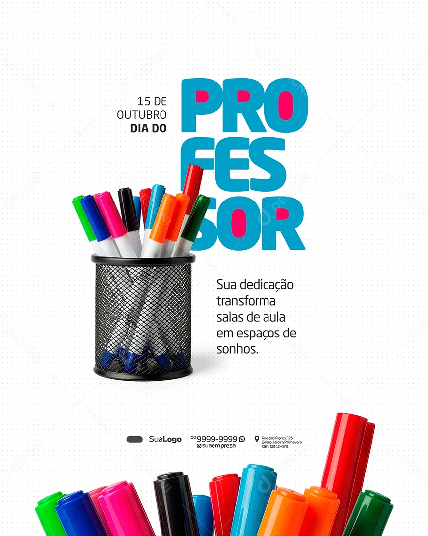 Dia Do Professore 15 de Outubro Social Media PSD Editável