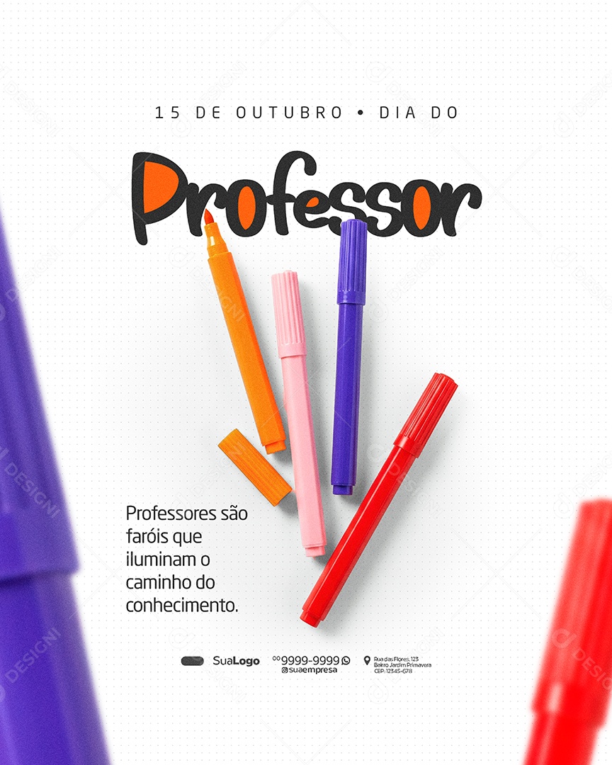 Dia Dos Professores 15 de Outubro Social Media PSD Editável