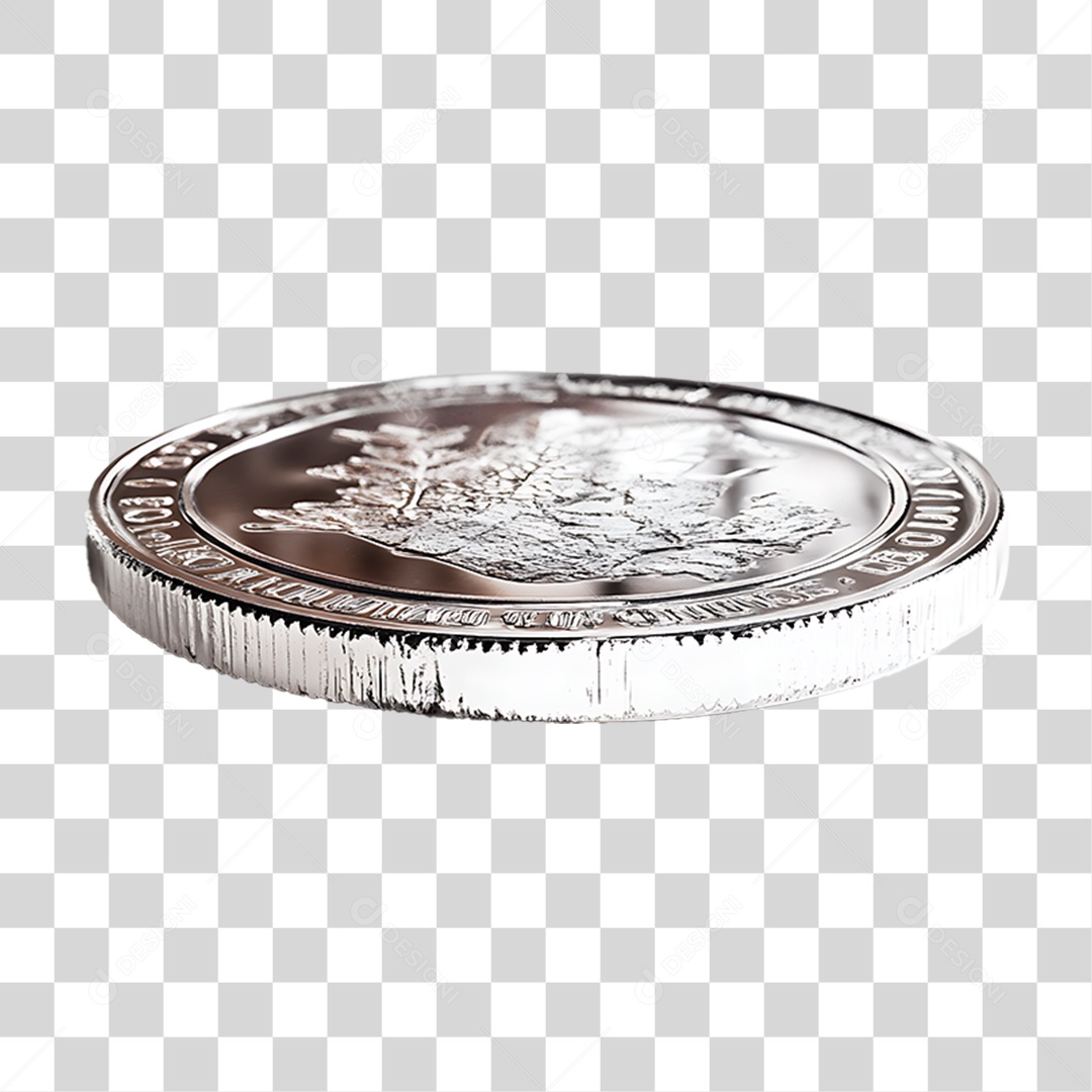 Moeda de Prata PNG Transparente