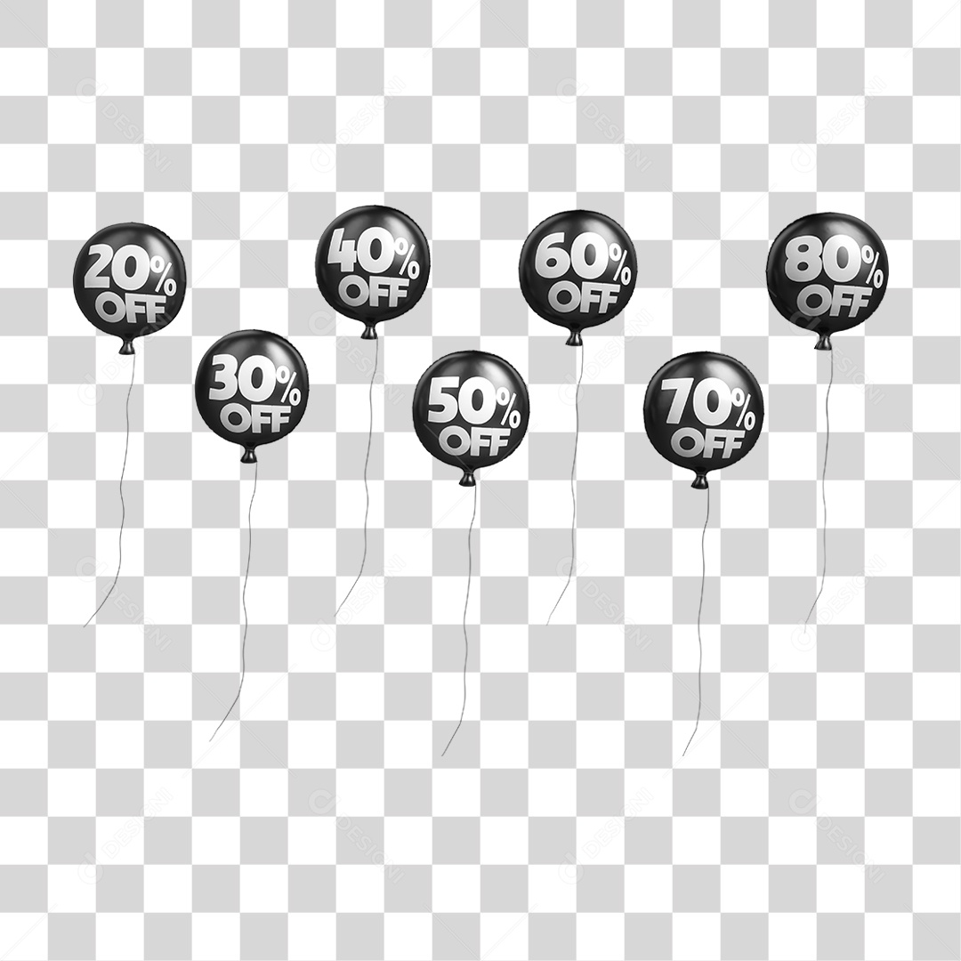 Black Friday Porcentagens Off PNG Transparente