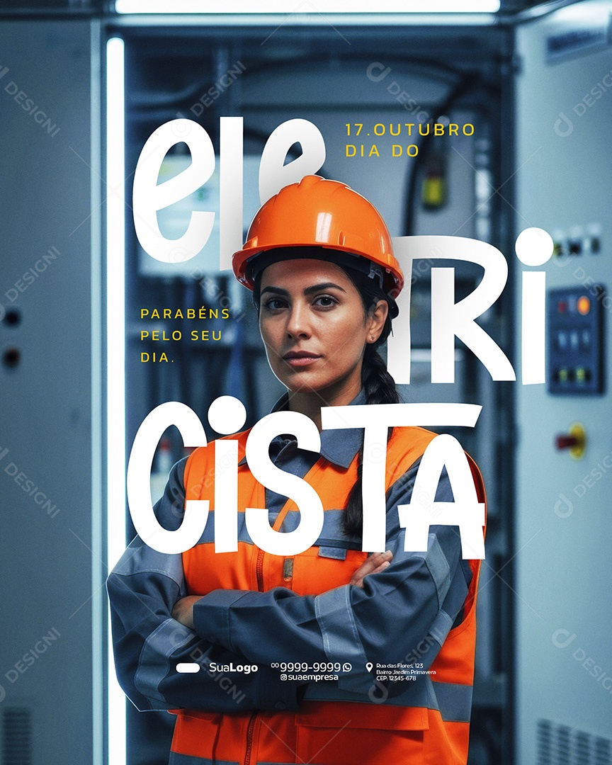Dia do Eletricista 17 de Outubro Social Media PSD Editável