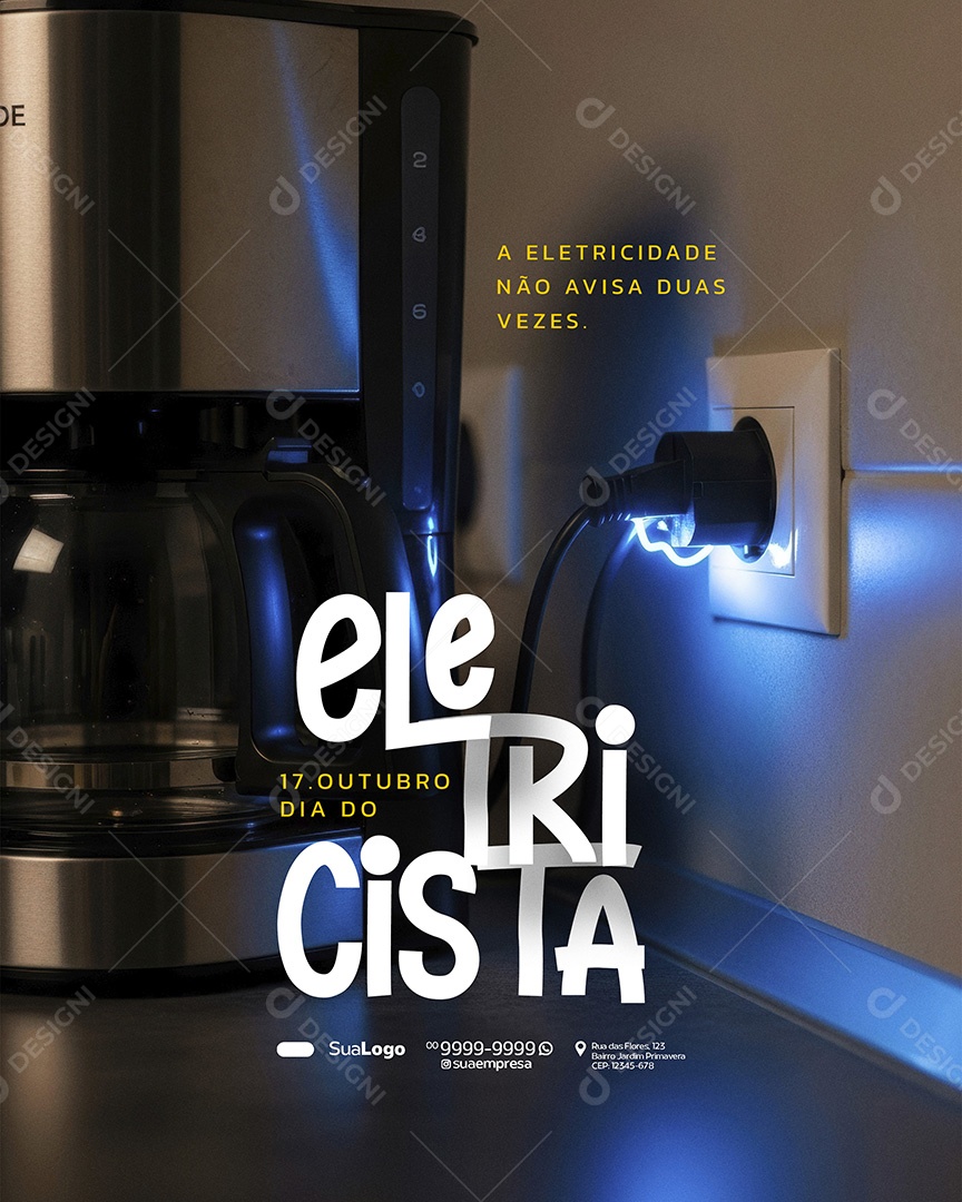 Dia do Eletricista 17 de Outubro Social Media PSD Editável