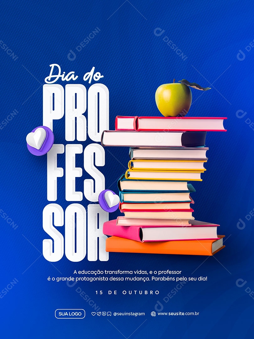 Dia do Professor 15 de Outubro Social Media PSD Editável