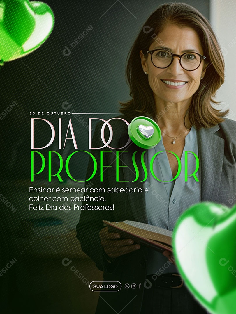Dia do Professor 15 de Outubro Social Media PSD Editável