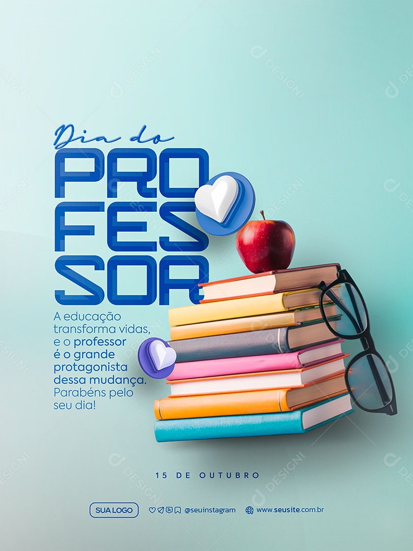 Dia do Professor 15 de Outubro Social Media PSD Editável