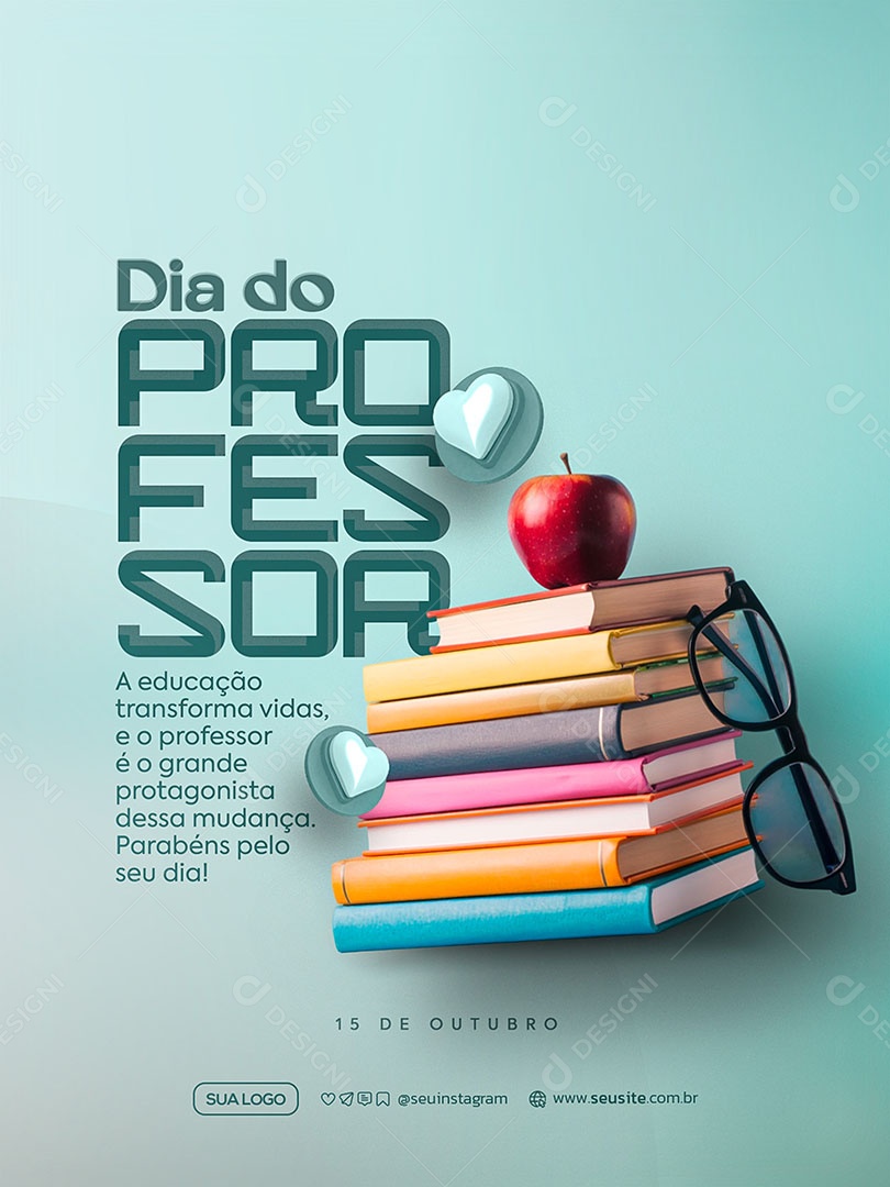 Dia do Professor 15 de Outubro Social Media PSD Editável