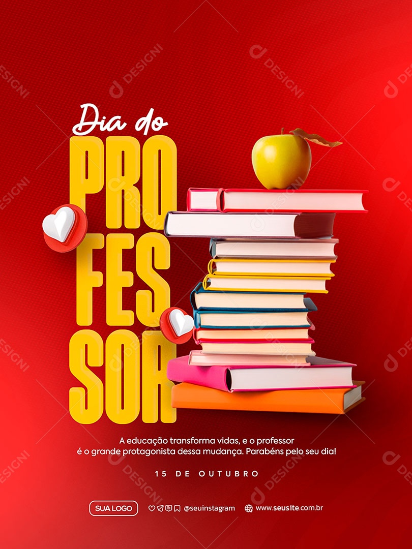 Dia do Professor 15 de Outubro Social Media PSD Editável