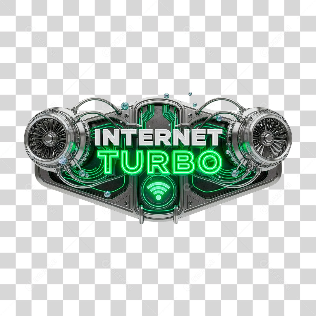 Selo 3D Internet Turbo PNG Transparente