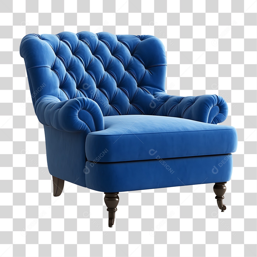 Poltrona Azul PNG Transparente