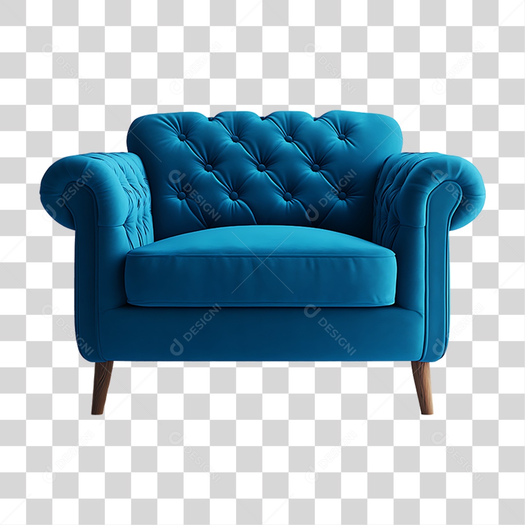Poltrona Azul PNG Transparente