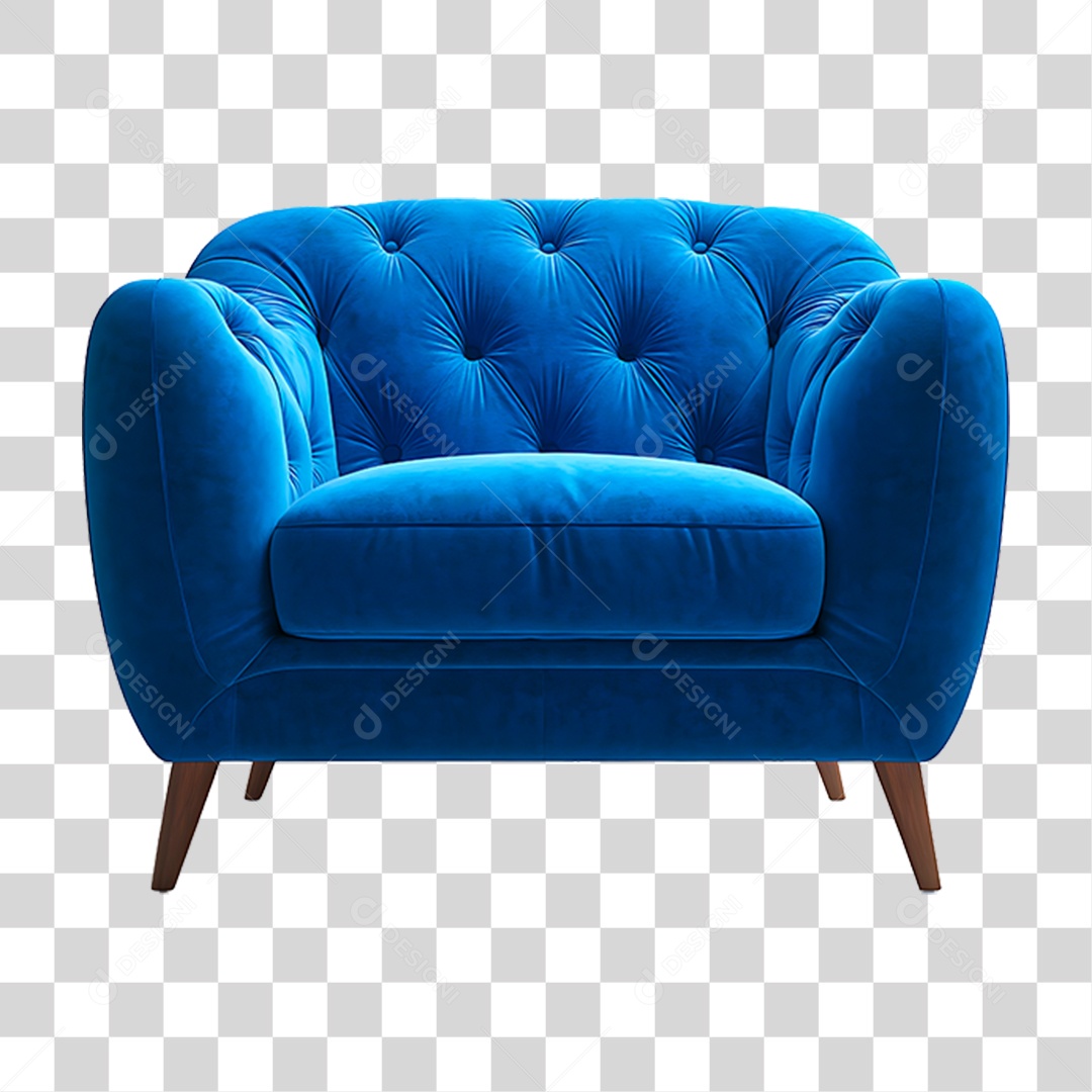 Poltrona Azul PNG Transparente