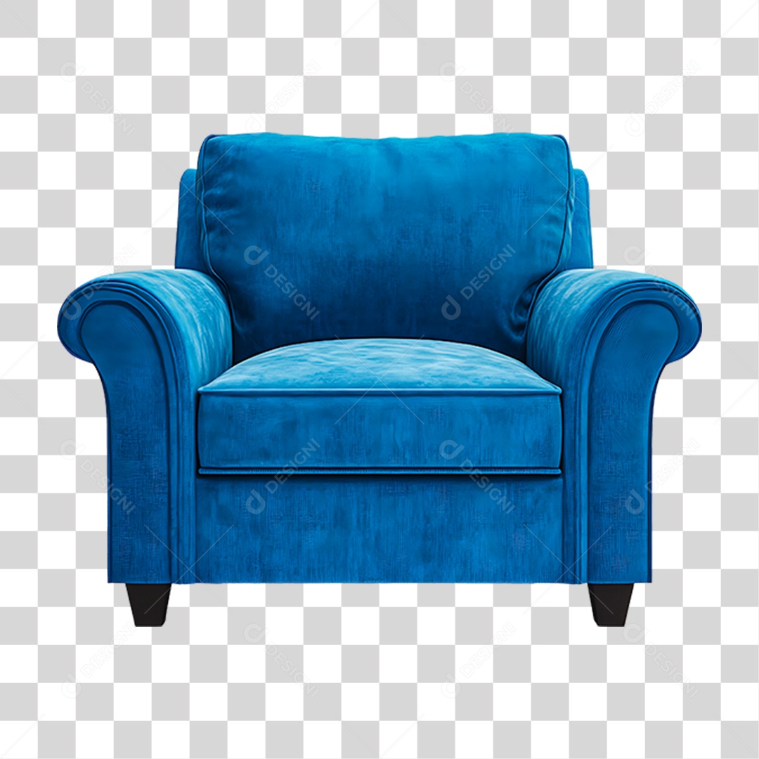 Poltrona Azul PNG Transparente