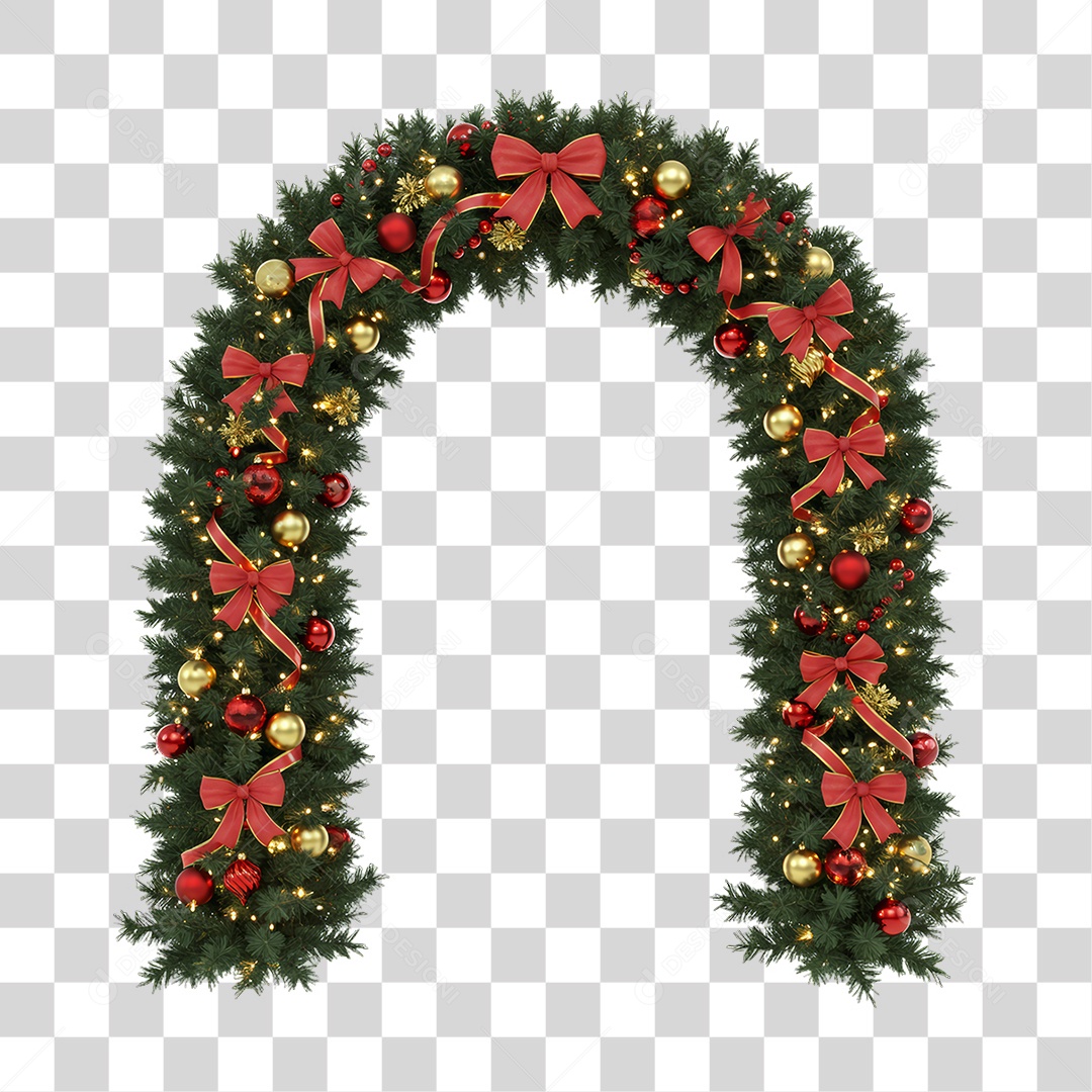 Arco Portal com Decoração de Natal PNG Transparente