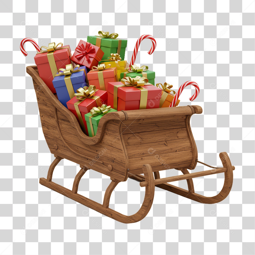 Treno com Presentes e Decoração de Natal PNG Transparente